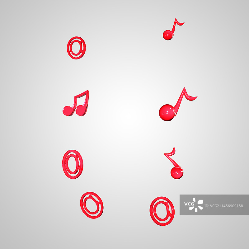 可爱卡通玻璃质感音符图片素材