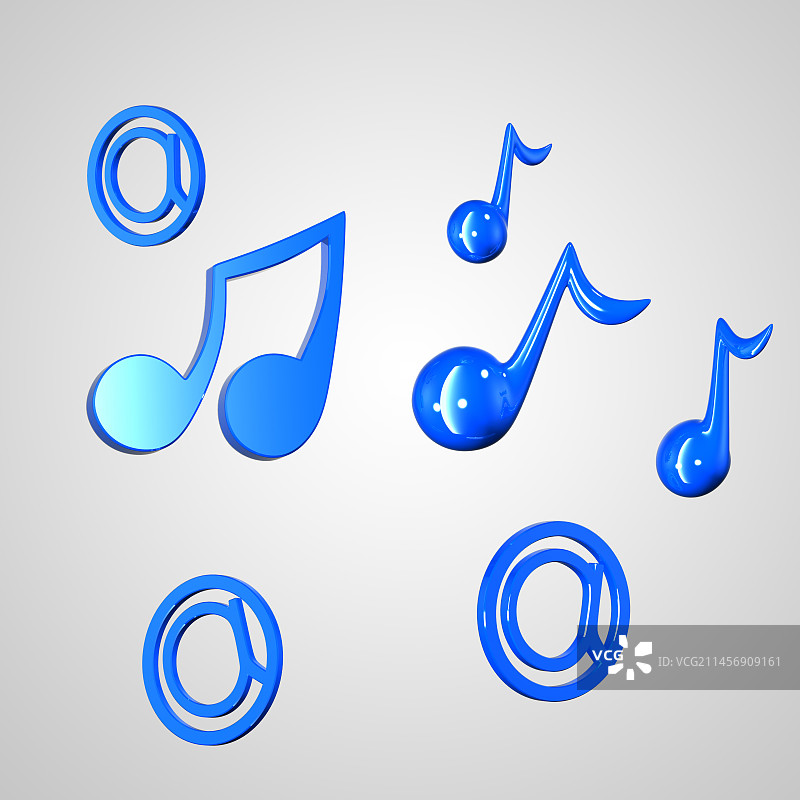 可爱卡通玻璃质感音符图片素材