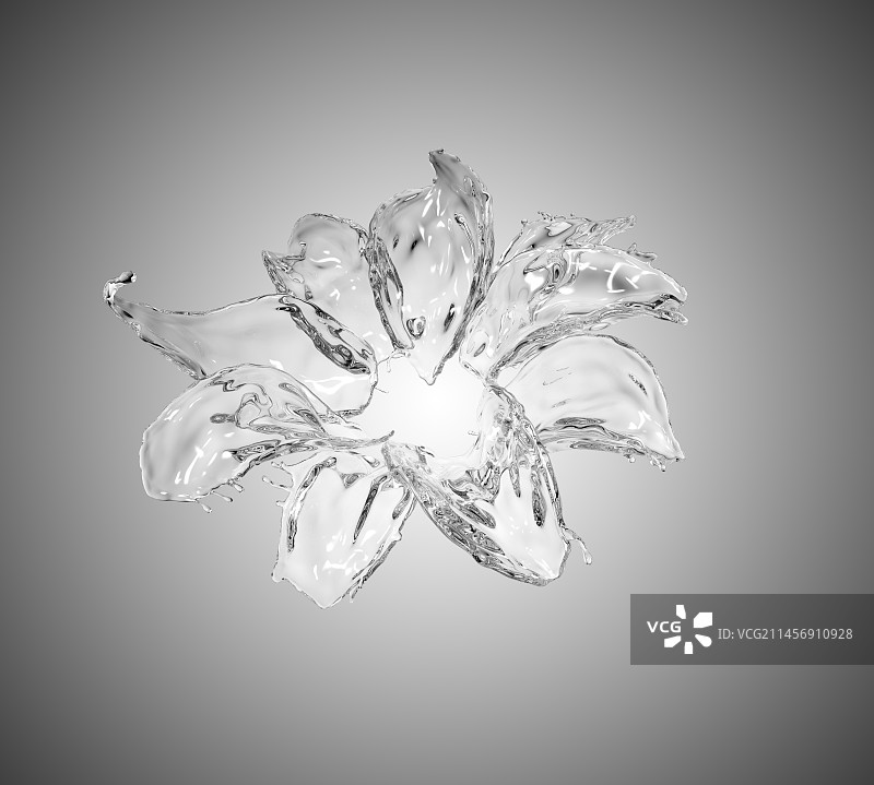 透明玻璃冰块质感花朵图片素材