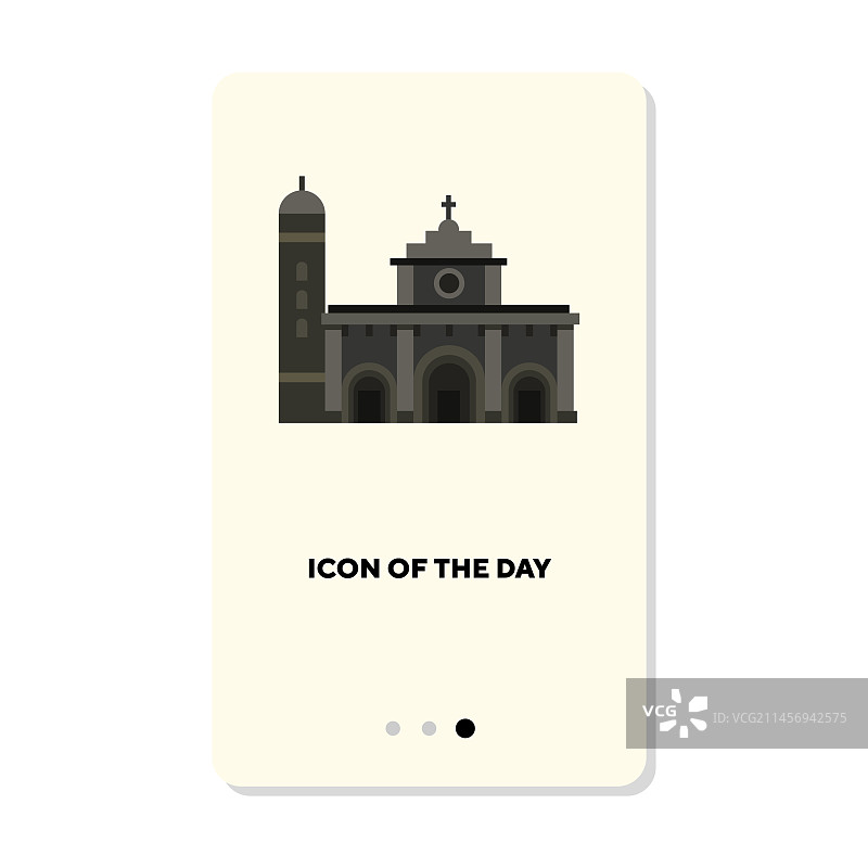 菲律宾马尼拉大教堂，白色背景图片素材