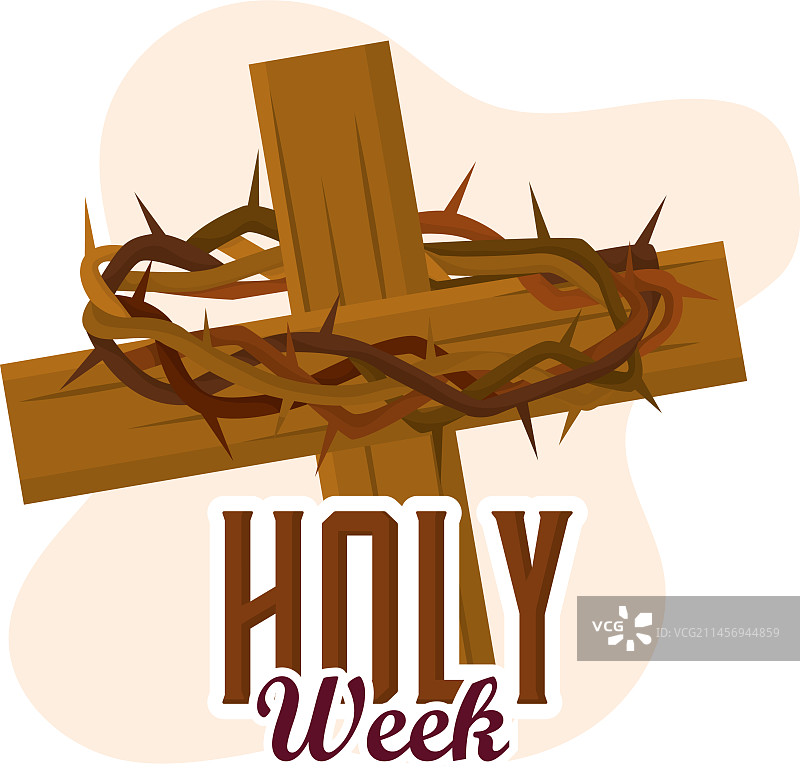 带荆棘冠的十字架图片素材