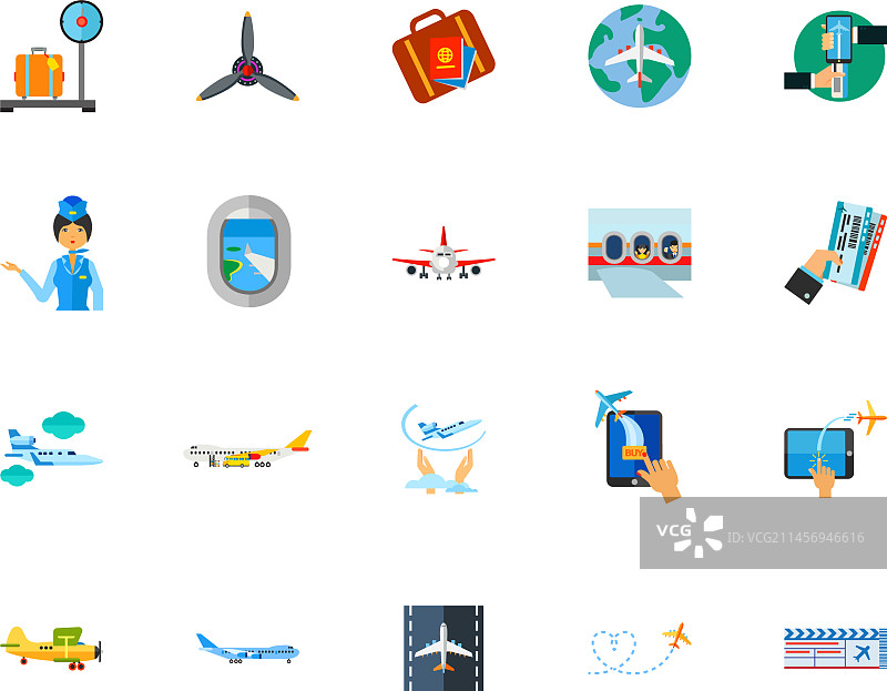 航空旅行图标合集图片素材