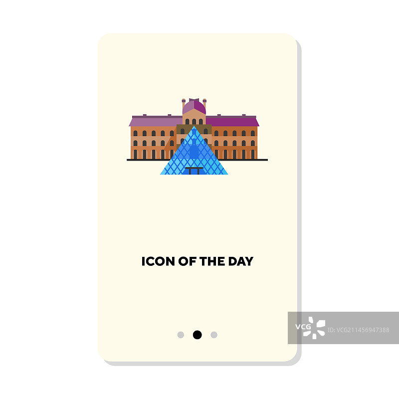 历史建筑或卢浮宫扁平风格图标图片素材