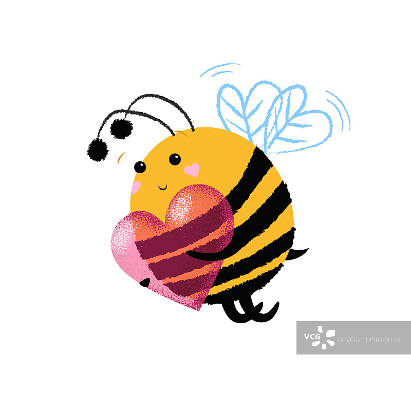 carrying heart可爱卡通蜜蜂图片素材