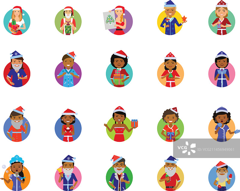 圣诞老人图标合集图片素材