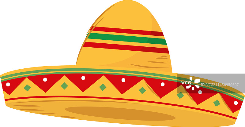 彩色墨西哥传统帽子图片素材