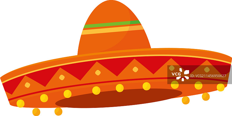彩色墨西哥传统帽子图片素材