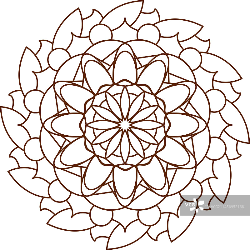 曼陀罗图案草图轮廓图片素材