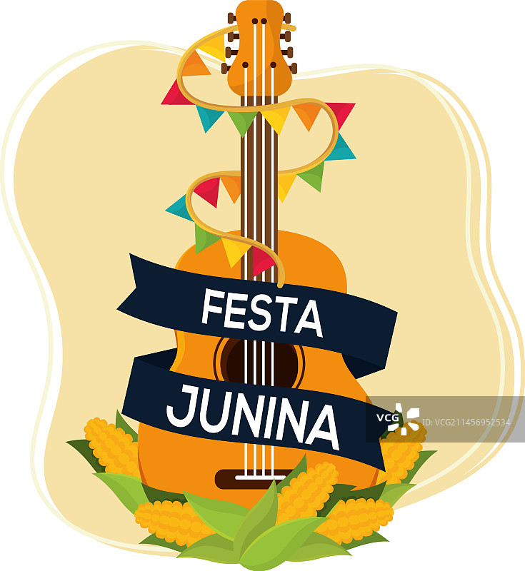 玉米节上的木吉他图片素材