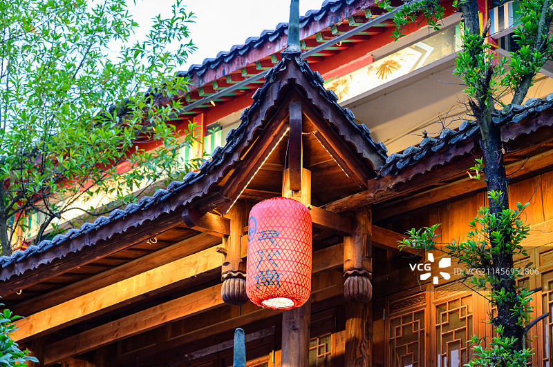 湖北恩施土家女儿城少数民族吊脚楼古典建筑图片素材