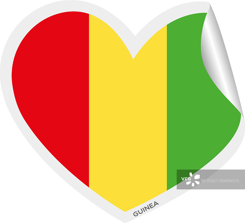 带有几内亚国旗的心形图案图片素材