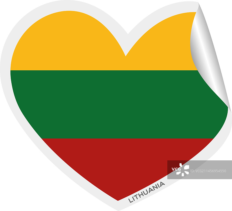 带有立陶宛国旗的心形图片素材