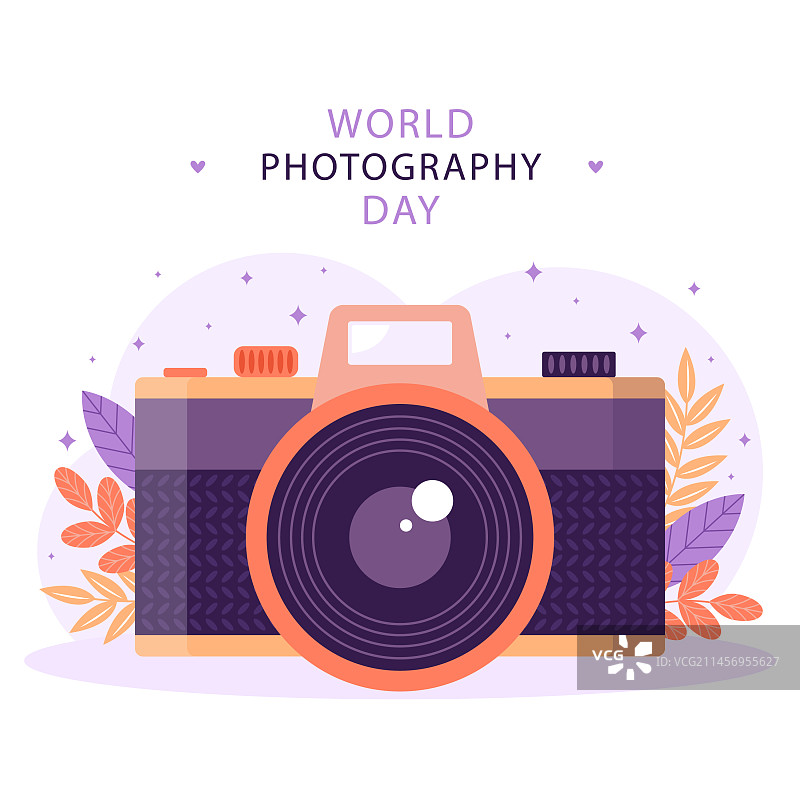 扁平风格世界摄影日白色背景图片素材