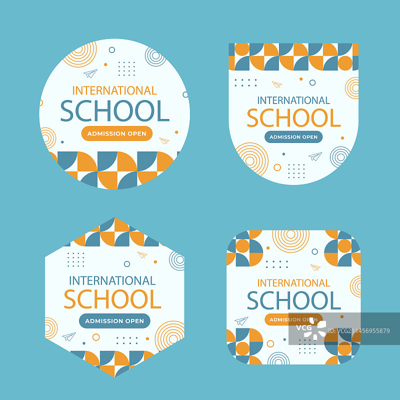 扁平风格国际学校设计（白色背景）图片素材