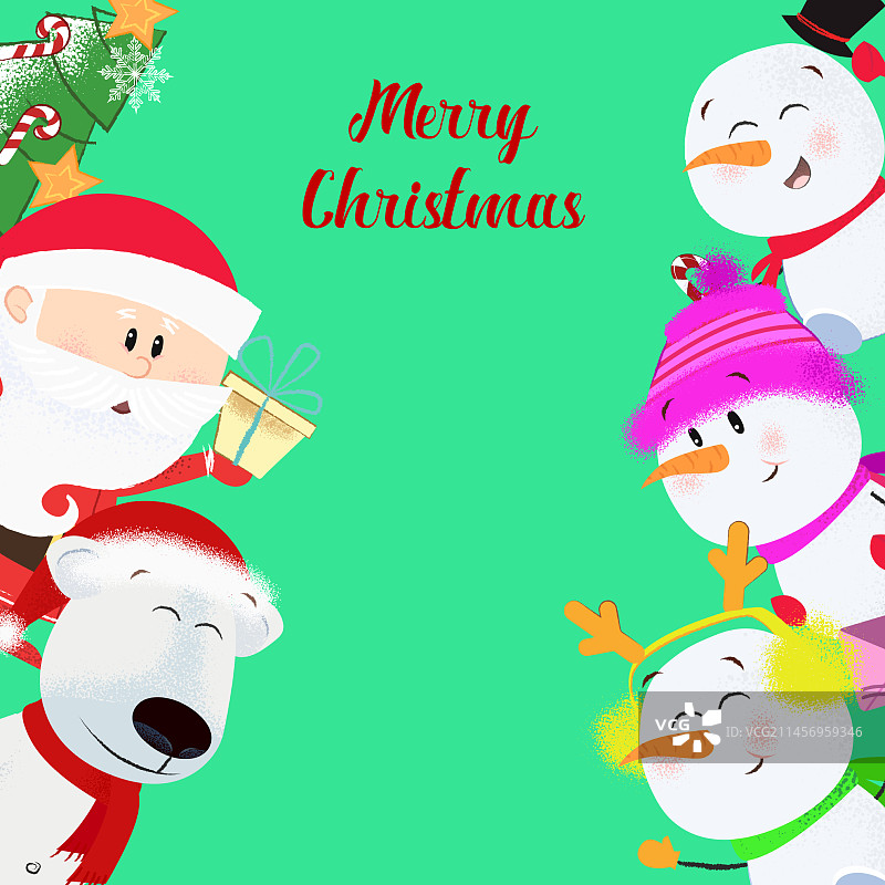 明亮绿色圣诞节明信片设计图片素材