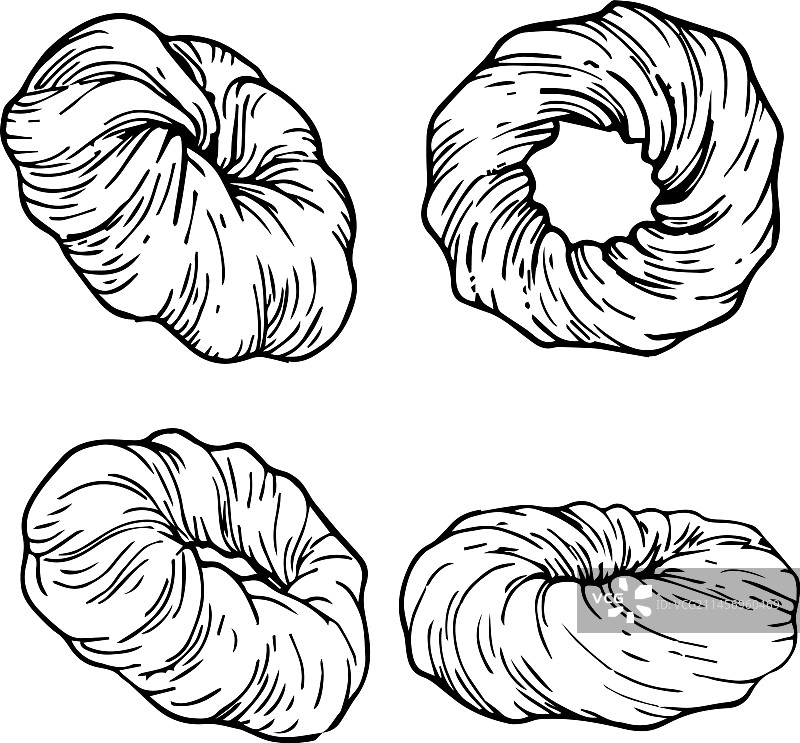 甜甜圈黑白图案图片素材