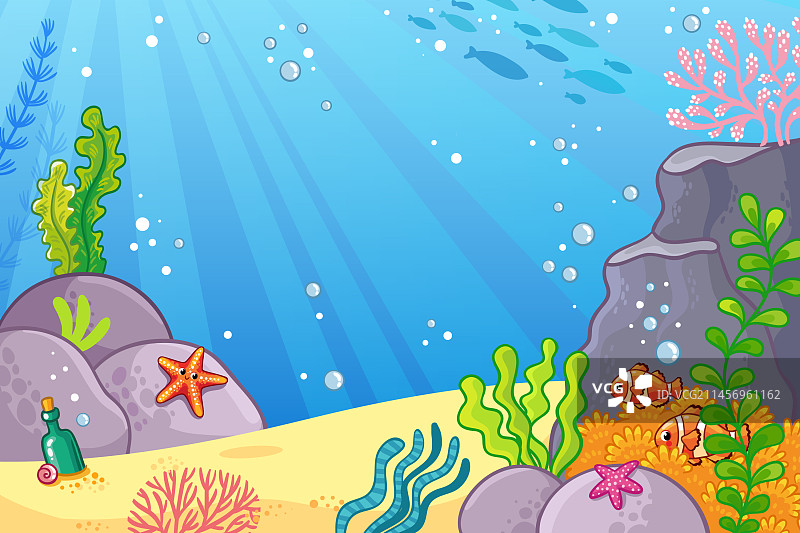 可爱的海洋生物背景图片素材