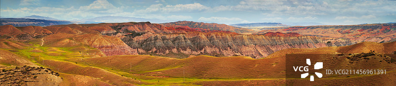 新疆s101公路百里丹霞地貌全景图片素材