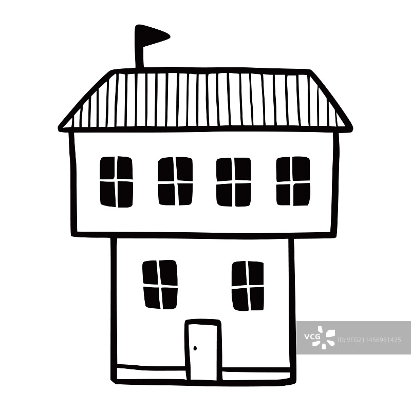 手绘可爱房屋涂鸦图片素材