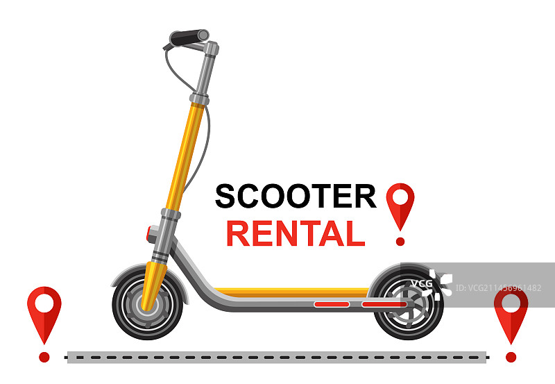 电动滑板车租赁共享图片素材