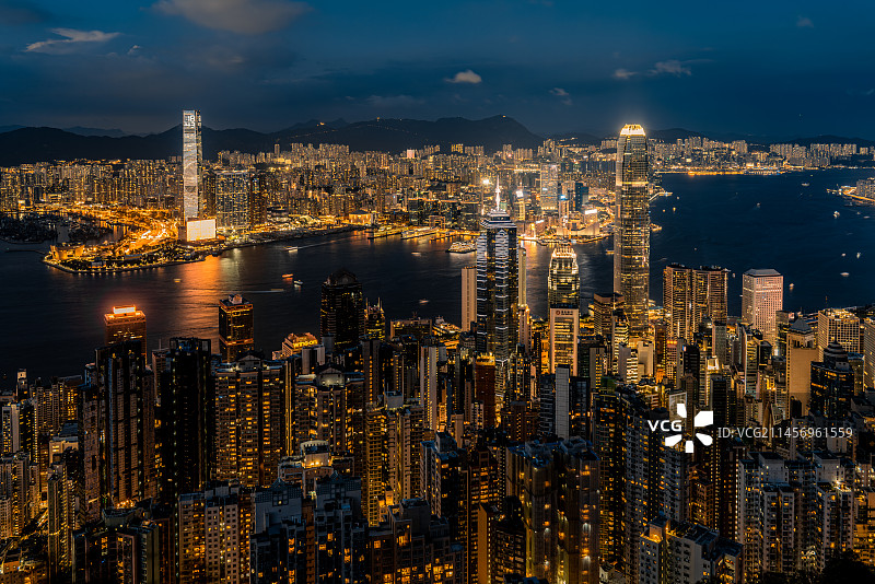 灯火璀璨的香港夜景图片素材