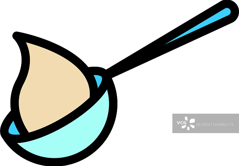 大豆奶油勺扁平图标图片素材