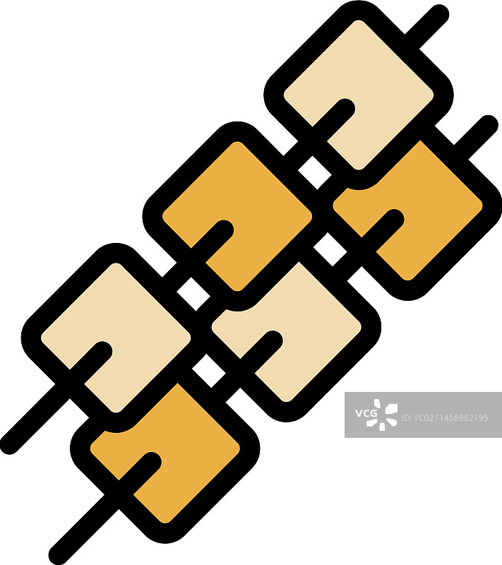 大豆食品烧烤扁平图标图片素材