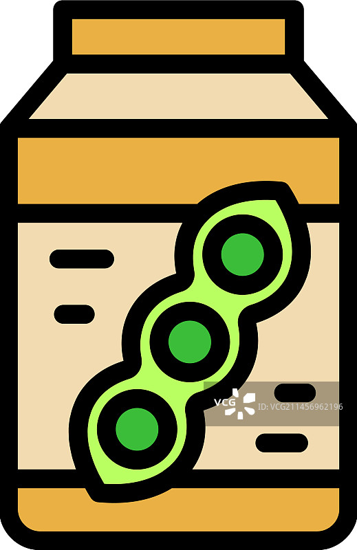 豆奶包装盒图标（扁平风格）图片素材