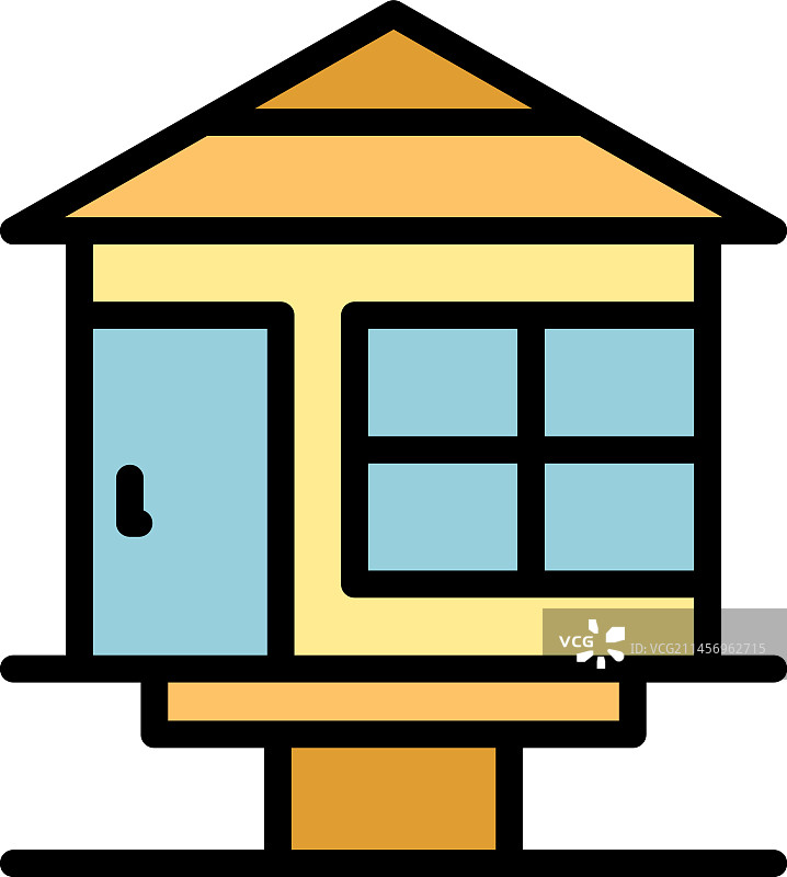 扁平海滩住宅图标图片素材