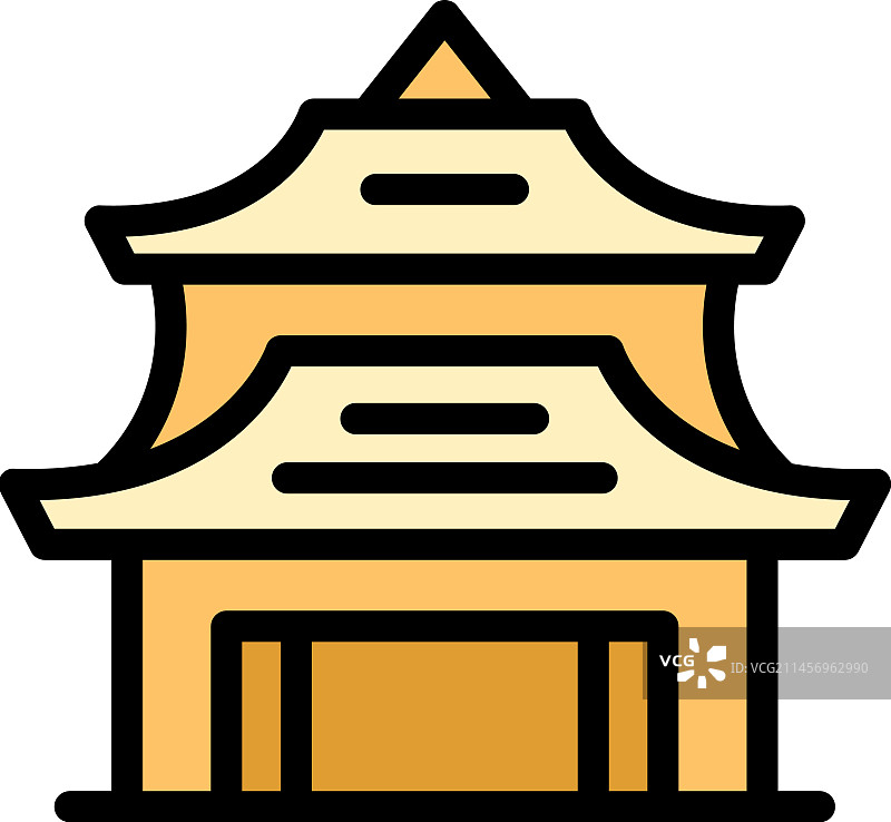 亚洲宝塔扁平风格图标图片素材