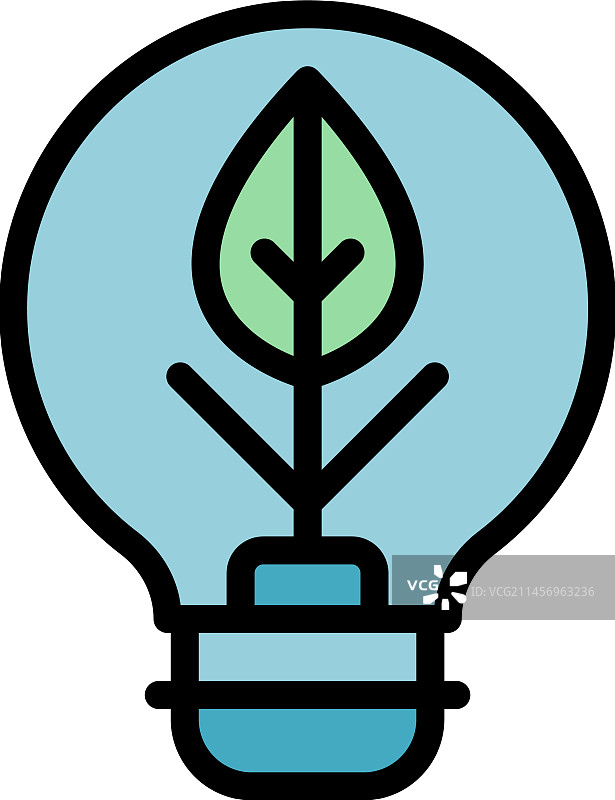 环保灯泡图标（扁平风格）图片素材