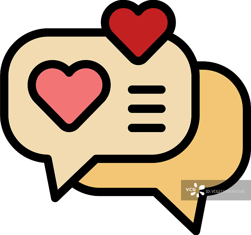 恋爱聊天扁平风格图标图片素材