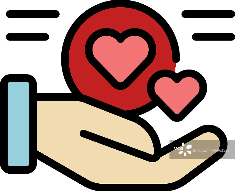 扁平爱心图标图片素材
