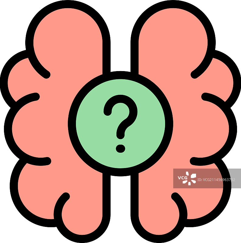 大脑测验扁平图标图片素材