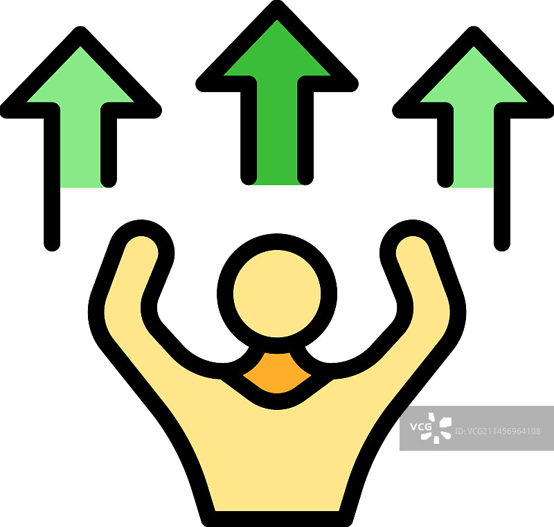 专家成长图标（扁平风格）图片素材