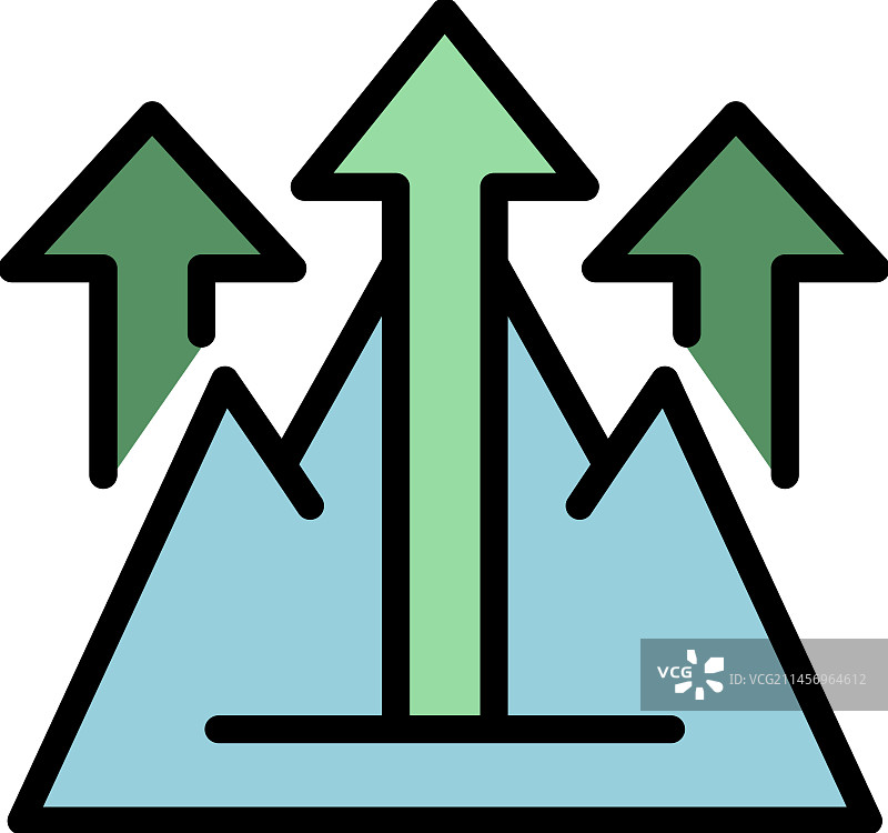 增长优势图标（扁平风格）图片素材