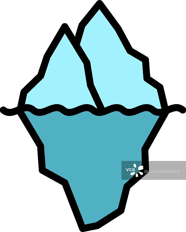 冰山图标（扁平风格）图片素材