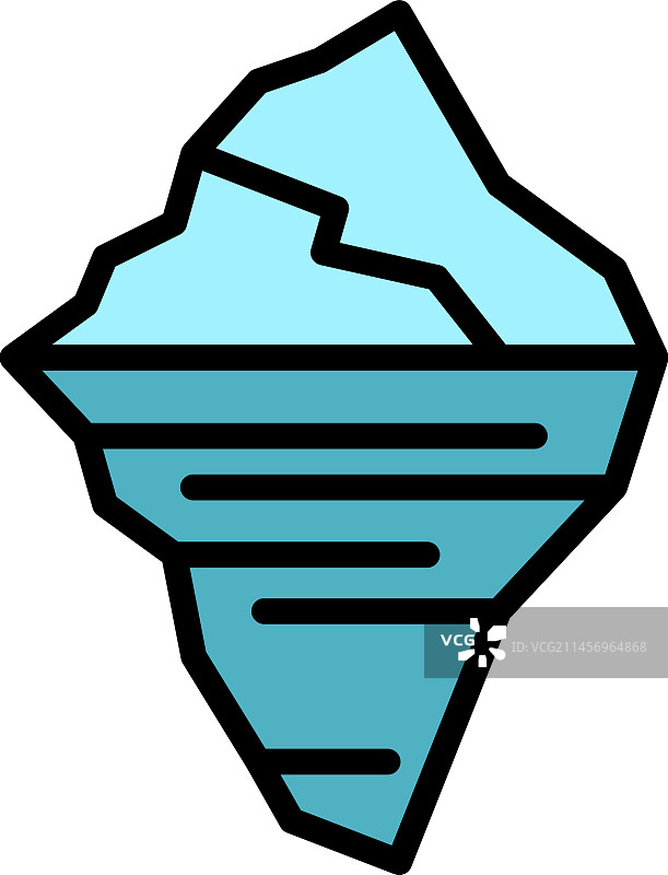 数据冰山图标（扁平风格）图片素材