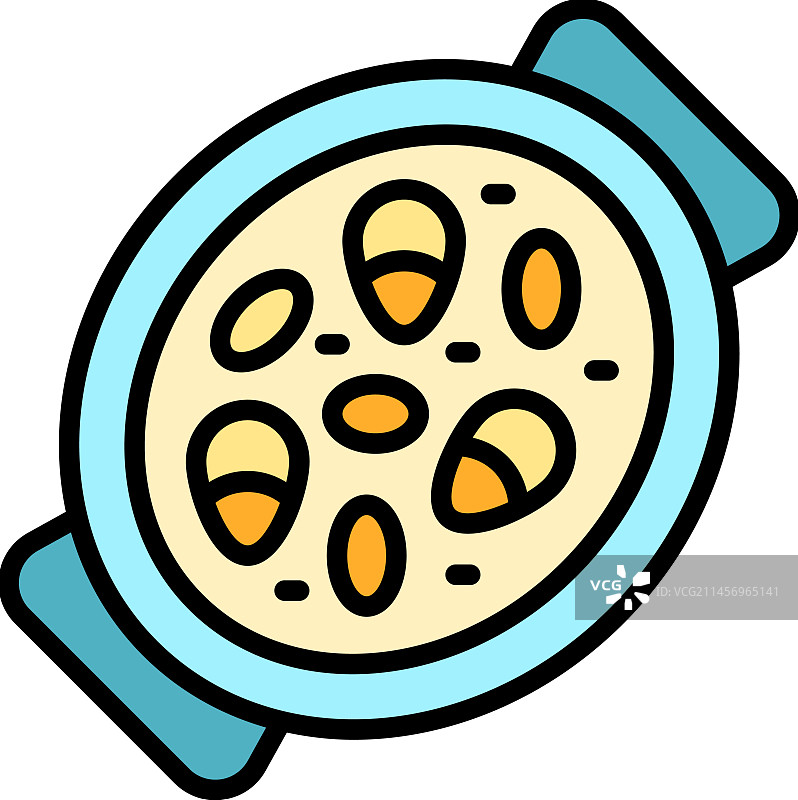 西班牙海鲜饭图标（扁平风格）图片素材