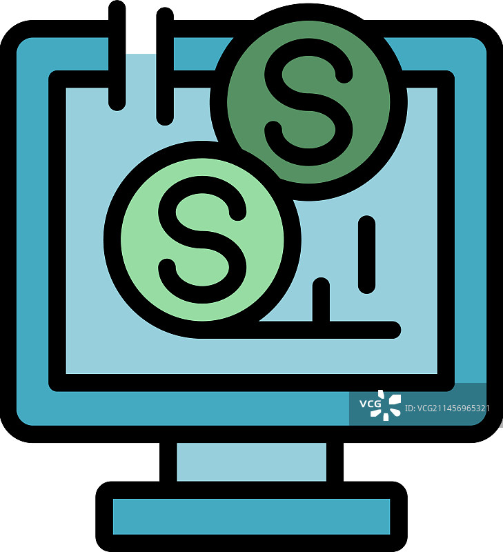 扁平风格的商业变现图标图片素材