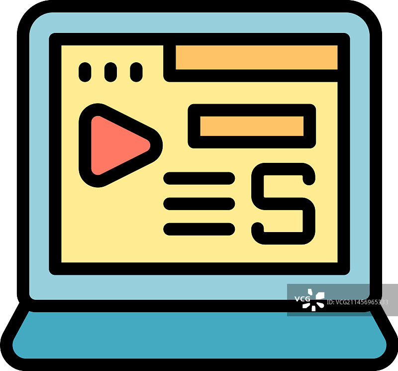 笔记本电脑盈利图标（扁平风格）图片素材