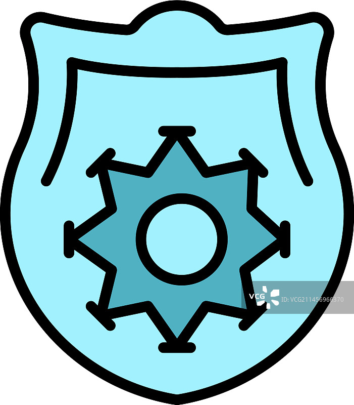 警徽图标（扁平风格）图片素材