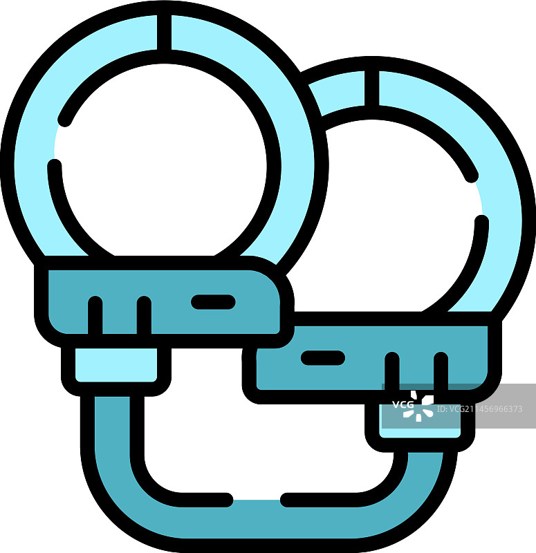 手铐金属图标（扁平风格）图片素材