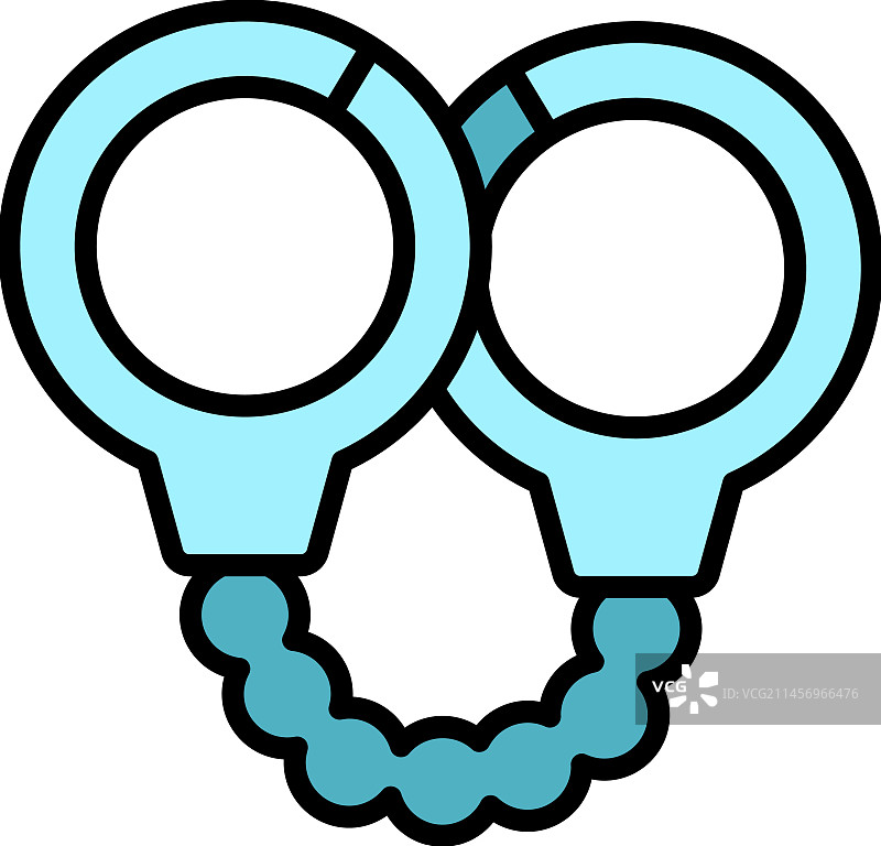 执法手铐扁平图标图片素材