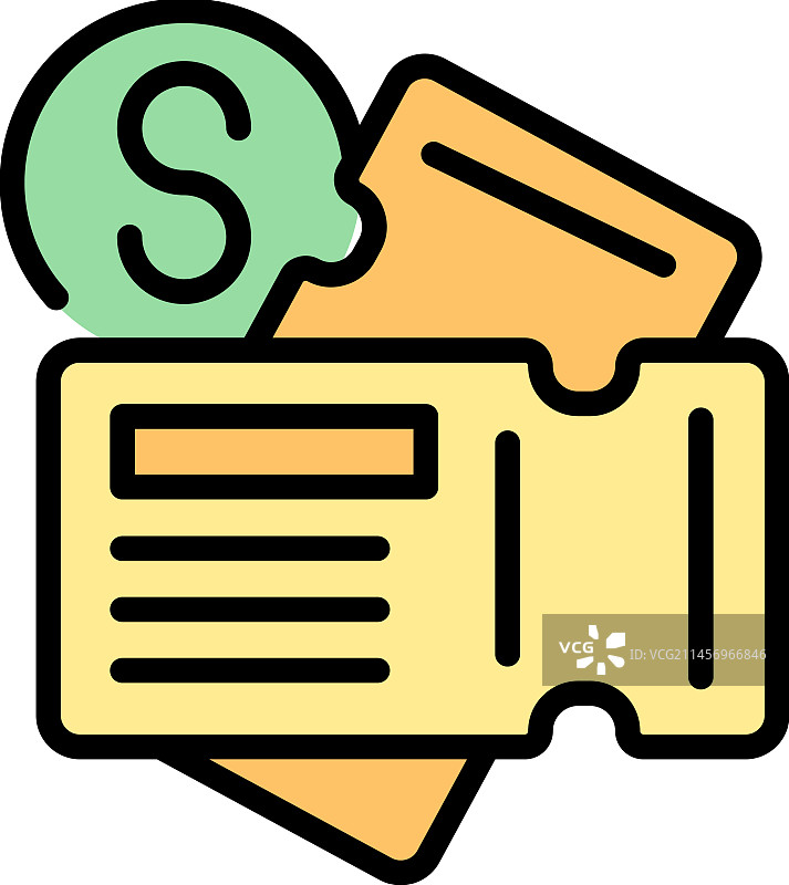 电影票扁平图标图片素材