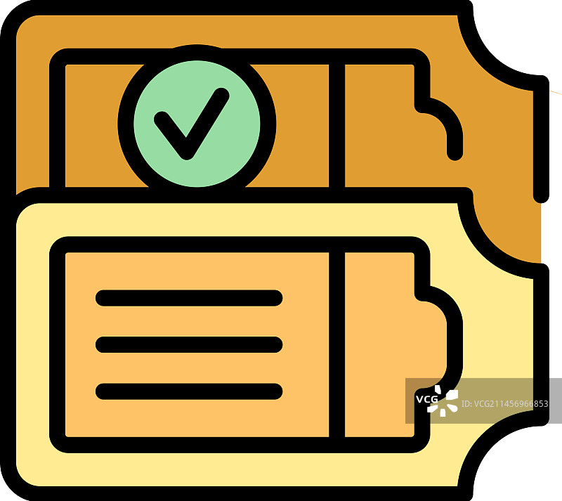 批准电影票扁平图标图片素材