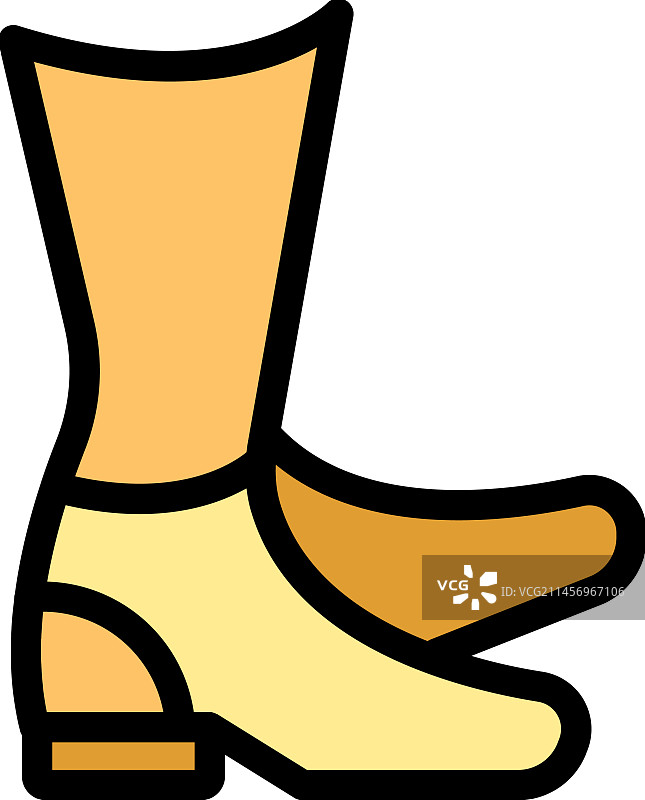 骑师靴子图标（扁平风格）图片素材