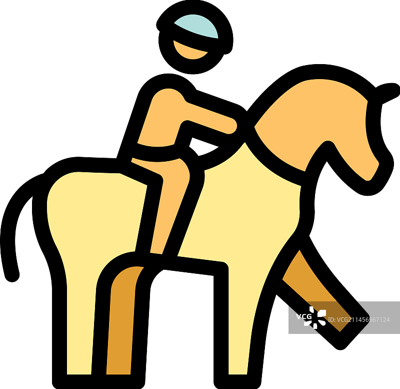 赛马骑师奖杯扁平图标图片素材