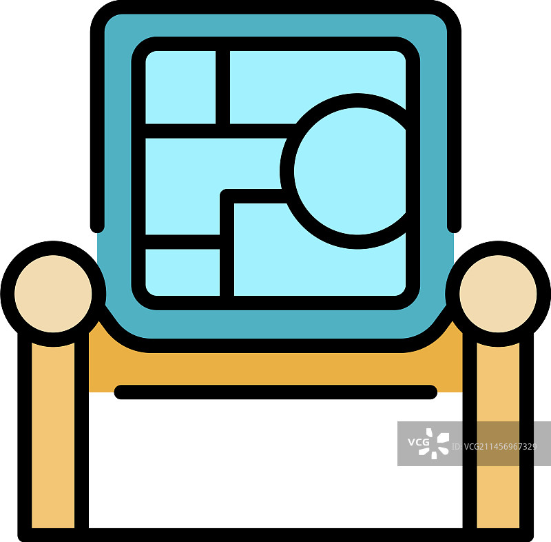 博物馆地图图标（扁平风格）图片素材