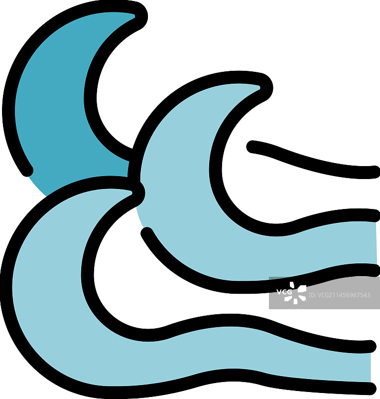 扁平风格海浪图标图片素材